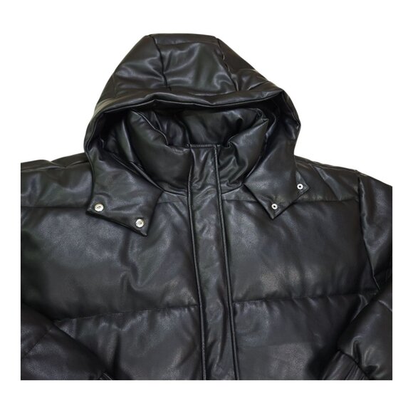 Abercrombie & Fitch Ultra Collection XXL Vegan Leather Coat Jacket 45" Long - Picture 4 of 16